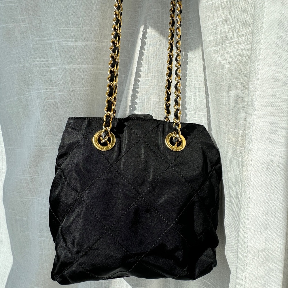 Prada Vintage Black Nylon Quilted Shoulder Bag - Picture 3 of 9